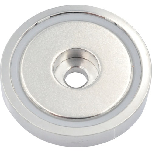 トラスコ中山 マグナ ネオジ磁石プレートキャッチ(丸形・キャップ付・段穴タイプ) (1個入)　448-7508（ご注文単位1袋）【直送品】