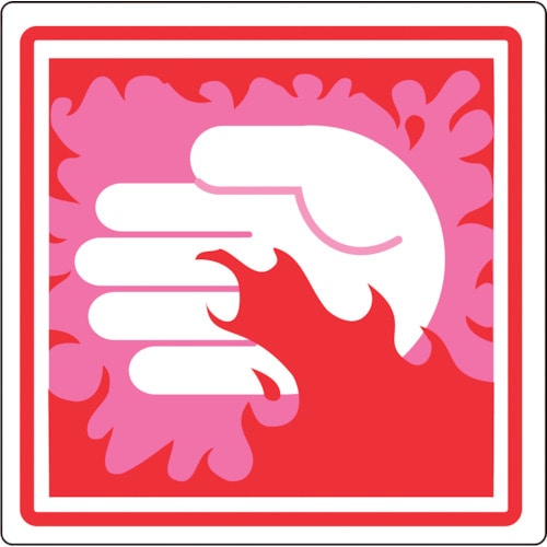 トラスコ中山 緑十字 PL警告ステッカー 高温危険 PL-16(小) 25×25mm 10枚組(ご注文単位1組)【直送品】