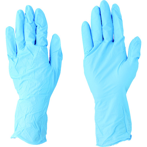 トラスコ中山 川西 ニトリルゴム使い捨て手袋 ニトリル使いきり手袋 ロング Lサイズ (100枚入)(ご注文単位1箱)【直送品】
