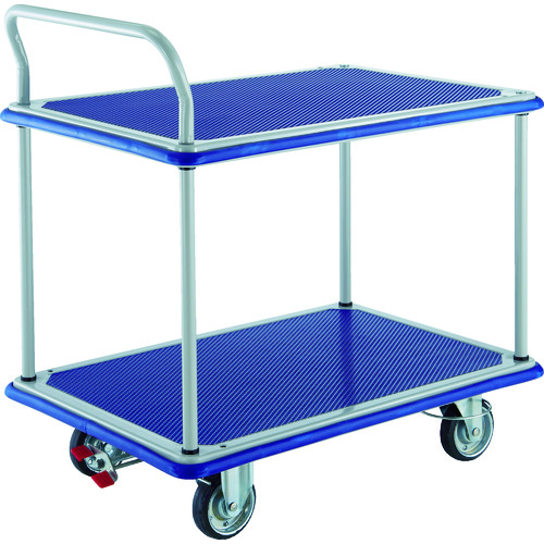 トラスコ中山 TRUSCO プレス製台車 ドンキーカート 片袖2段 4輪リングストッパー付 856-4196(ご注文単位1台)【直送品】