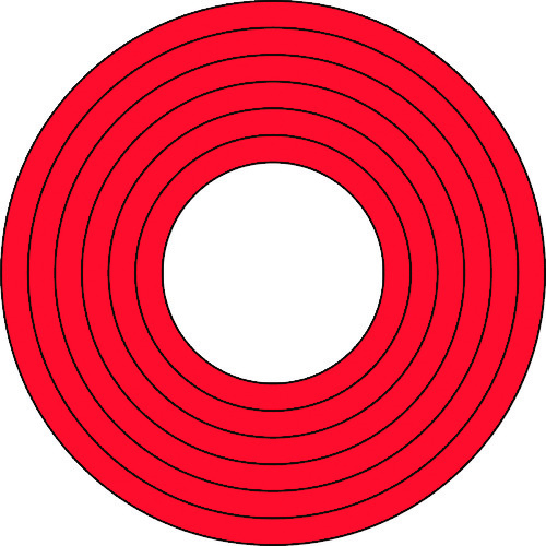 トラスコ中山 緑十字 マーキング用ステッカー(ゲージマーカーステッカー) 赤 マーキング-100R 内径40-90mmΦ 10枚組 PET（ご注文単位1組）【直送品】