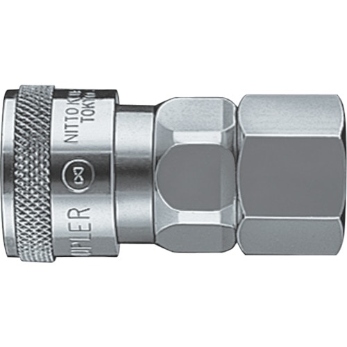 トラスコ中山 日東 ハイカプラ 鋼鉄製 ニトリルゴムNBR(SG)(おねじ取付用ソケット)相手側R1/4 耐圧力2.0Mpa(00303)(ご注文単位1個)【直送品】