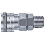 トラスコ中山 日東 ハイカプラ 鋼鉄製 ニトリルゴムNBR(SG)(めねじ取付用ソケット)相手側Rc1/4 耐圧力2.0Mpa(00302)(ご注文単位1個)【直送品】