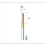 トラスコ中山 ナカニシ チタンコート超硬カッター 砲弾(ダブルカット)刃径3mm 刃長12.7mm（ご注文単位1本）【直送品】