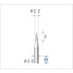 トラスコ中山 ナカニシ チタンコート超硬カッター テーパー(ダブルカット)刃径2.2mm刃長5mm（ご注文単位1本）【直送品】