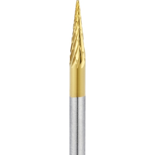 トラスコ中山 ナカニシ チタンコート超硬カッター テーパー(オール超硬)刃径3mm刃長11mm（ご注文単位1本）【直送品】