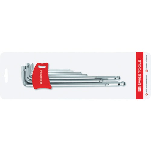 トラスコ中山 PBスイスツールズ ボール付ロング六角棒レンチセット(1.5、2、2.5、3、4、5、6、8、10) 448-1569(ご注文単位1セット)【直送品】