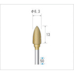 トラスコ中山 ナカニシ チタンコート超硬カッター 砲弾(シングルカット)刃径6.3mm刃長13mm　476-2070（ご注文単位1本）【直送品】