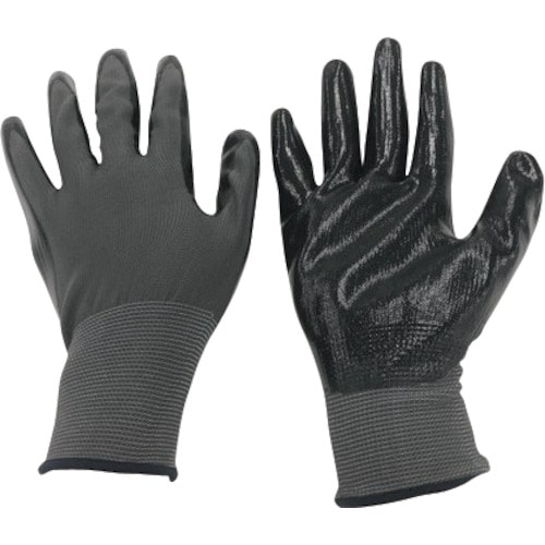 トラスコ中山 ミタニ ニトリル背抜き手袋パワーブラック(10双入)LL（ご注文単位1組）【直送品】