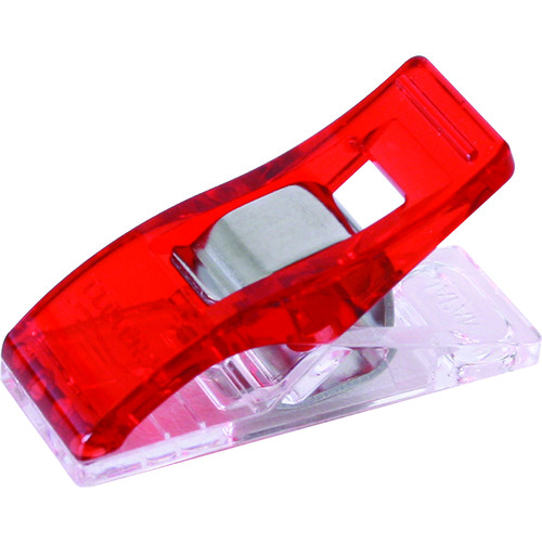 トラスコ中山 クロバー 仮止めクリップ 30個入 赤(ご注文単位1袋)【直送品】