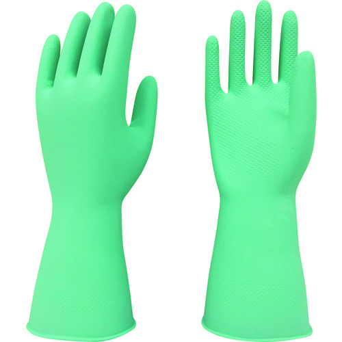 トラスコ中山 トワロン 天然ゴム手袋 天然ゴム中あつ手 グリーン L(ご注文単位1組)【直送品】