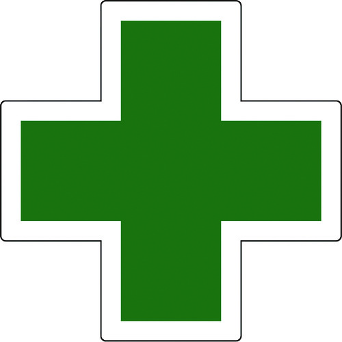 トラスコ中山 緑十字 ヘルメット用ステッカー 緑十字マーク HL-131 34×34mm 5枚組 反射タイプ（ご注文単位1組）【直送品】