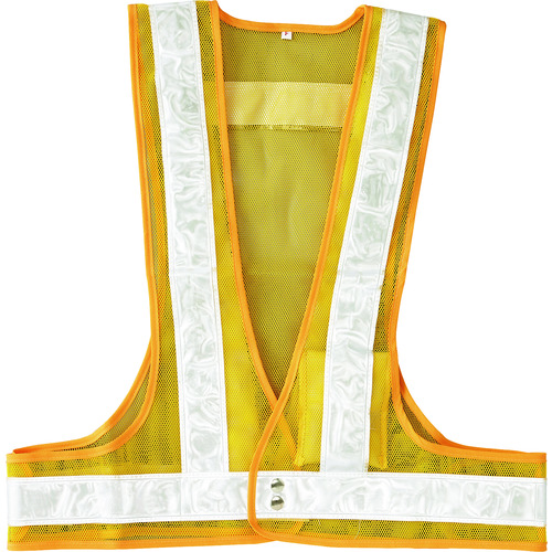 トラスコ中山 緑十字 LED安全ベスト 黄メッシュ地/赤LED/白反射 LEDベスト-YW-R フリーサイズ(ご注文単位1着)【直送品】