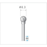 トラスコ中山 ナカニシ 超硬カッター 球(ダブルカット) 刃径6.3mm 刃長5.0mm(ご注文単位1本)【直送品】