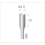 トラスコ中山 ナカニシ 超硬カッター 円筒(シングルカット) 刃径6.3mm 刃長13mm(ご注文単位1本)【直送品】