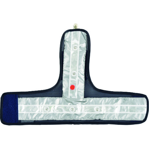 トラスコ中山 緑十字 LEDアームバンド 紺メッシュ地/赤LED/白反射 LEDアームバンド-1 フリーサイズ(面ファスナー付き)(ご注文単位1枚)【直送品】