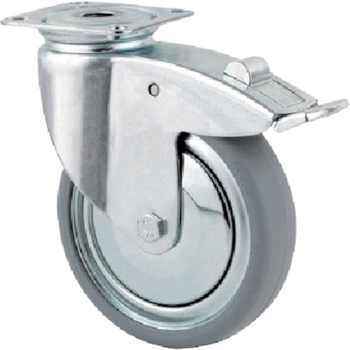 トラスコ中山 テンテキャスター プレート式キャスター“AGILA”(タイヤ痕レスタイプ) φ100 自在式(トータルロック付)(ご注文単位1個)【直送品】