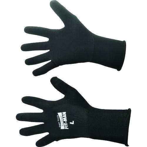 トラスコ中山 富士手袋 プレミアムフィットマン 黒 L(ご注文単位1組)【直送品】
