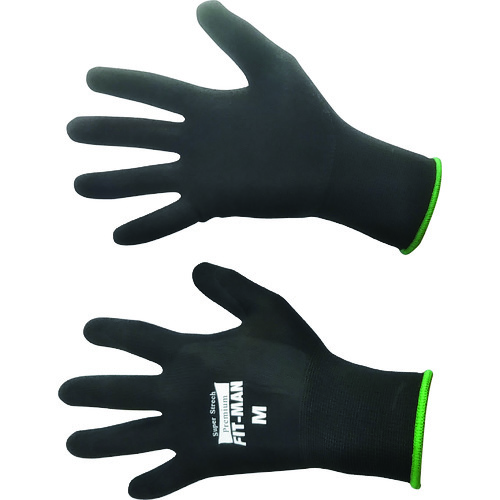 トラスコ中山 富士手袋 プレミアムフィットマン 黒 M(ご注文単位1組)【直送品】