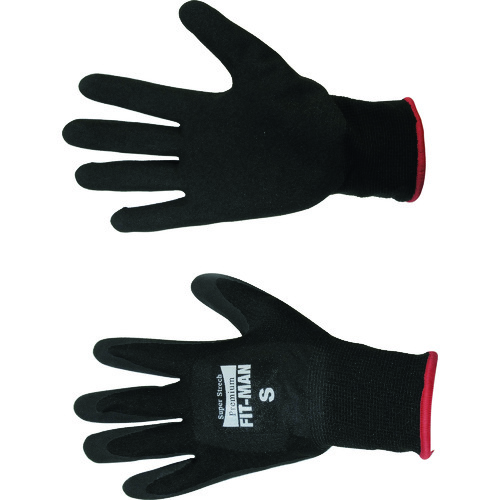 トラスコ中山 富士手袋 プレミアムフィットマン 黒 S(ご注文単位1組)【直送品】