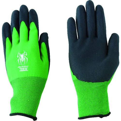 トラスコ中山 川西 塩ビ背抜き手袋 スパイダー グリーン L 1P(ご注文単位1組)【直送品】