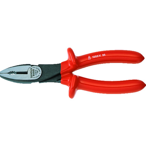 トラスコ中山 バーコ 絶縁ペンチ ピアノ線切断2.0mm 全長180mm 1000V絶縁ハンドル付(ご注文単位1個)【直送品】