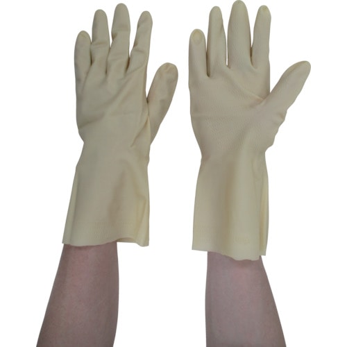 トラスコ中山 ビニスター 天然ゴム手袋 ビューティー中あつ手 L(ご注文単位1組)【直送品】