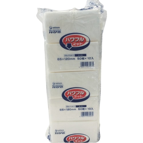 トラスコ中山 ユニ・チャーム パワフルマット GRパワフルマット 65×120 (500枚入)(ご注文単位1パック)【直送品】