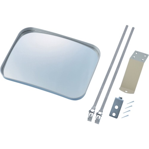 トラスコ中山 緑十字 小型カーブミラー グレー 壁角35S 230×310mm 取付金具付 ガラス製(ご注文単位1台)【直送品】