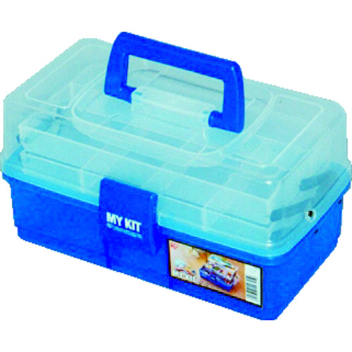 トラスコ中山 IRIS 237172 小物ケース マイキット 270×160×150 クリア/ブルー(ご注文単位1個)【直送品】