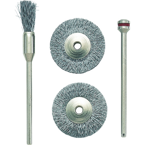 トラスコ中山 プロクソン マイクログラインダー用先端工具 ワイヤーブラシ3個セット(鉄)(ご注文単位1セット)【直送品】