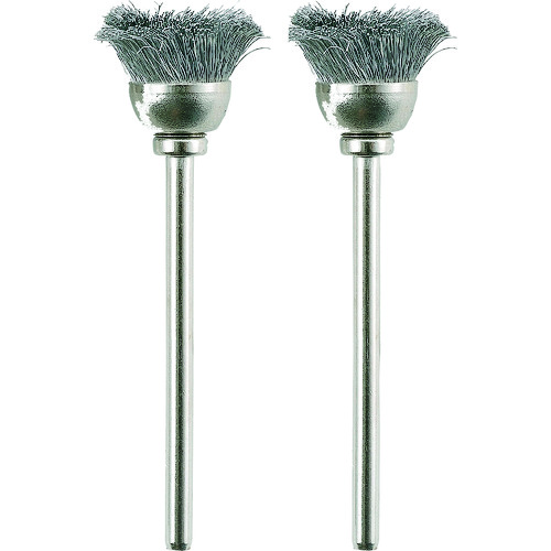 トラスコ中山 プロクソン マイクログラインダー用先端工具 ワイヤーブラシ 2本 カップ型 (鉄)(ご注文単位1セット)【直送品】