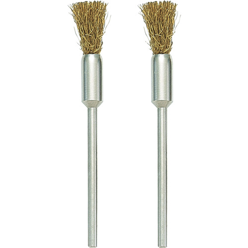 トラスコ中山 プロクソン マイクログラインダー用先端工具 ワイヤーブラシ 2本 ホウキ型 (真鍮)(ご注文単位1セット)【直送品】