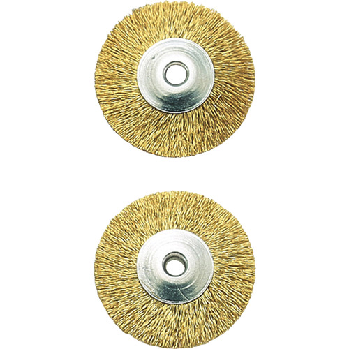 トラスコ中山 プロクソン マイクログラインダー用先端工具 ワイヤーブラシ 2枚 ディスク型 (真鍮)(ご注文単位1セット)【直送品】