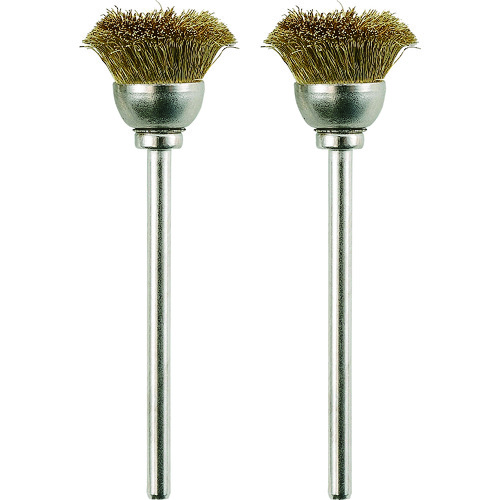 トラスコ中山 プロクソン マイクログラインダー用先端工具 ワイヤーブラシ 2本 カップ型 (真鍮)(ご注文単位1セット)【直送品】