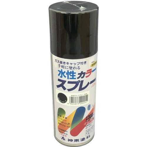トラスコ中山 シントー 水性カラースプレー ブラック 300ml(ご注文単位1本)【直送品】