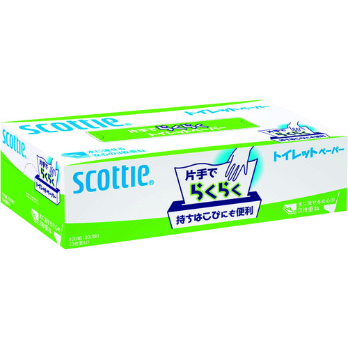 トラスコ中山 クレシア スコッティ 片手でらくらくトイレットペーパー (300枚入)(ご注文単位1箱)【直送品】