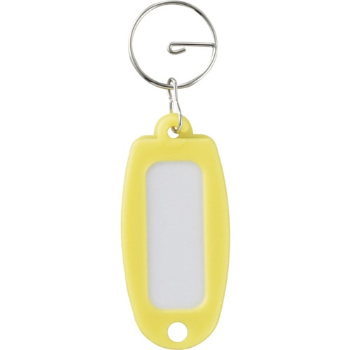 トラスコ中山 緑十字 キーホルダー名札(ハードケースタイプ) 黄 NF-Y 60×27mm リング付（ご注文単位1個）【直送品】