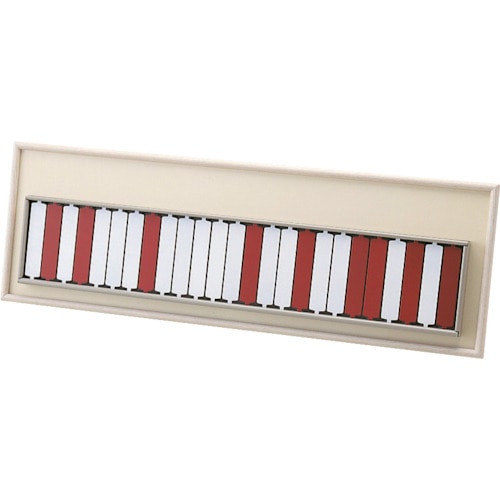 トラスコ中山 緑十字 回転式名札掛(25名用) 赤⇔白 回転ネーム2531-A 215×645mm 青札2枚付(ご注文単位1台)【直送品】