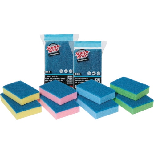 トラスコ中山 3M スコッチ・ブライト 多用途スポンジ 異物混入対策用 No.3030 ミドリ 115X75mm（ご注文単位1個）【直送品】