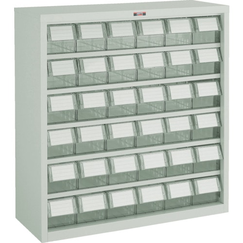 トラスコ中山 TRUSCO パーツケース バンラックケース L型 透明引出小X36個 H880 透明(ご注文単位1台)【直送品】