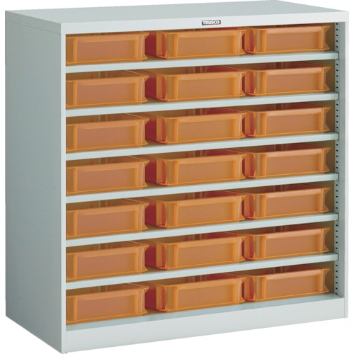 トラスコ中山 TRUSCO パーツケース バンラックケースCF型 TSK-6ORX21個付(ご注文単位1台)【直送品】