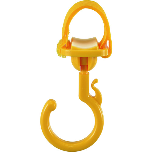 トラスコ中山 緑十字 パイプ用樹脂製フック(フック回転タイプ) 黄 KF-1Y 耐荷重3kg 面ファスナー脱着式 ミニフック付き(ご注文単位1個)【直送品】