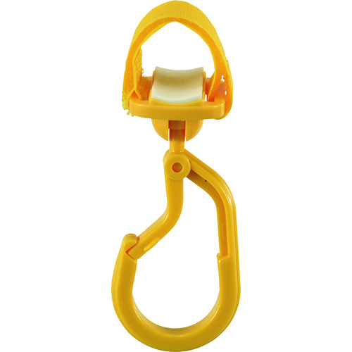 トラスコ中山 緑十字 パイプ用樹脂製フック(カラビナ+フック両用タイプ) 黄 KF-3Y 耐荷重3kg 面ファスナー脱着式(ご注文単位1個)【直送品】