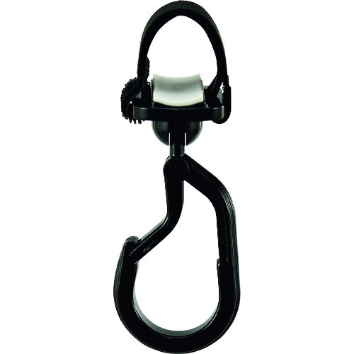 トラスコ中山 緑十字 パイプ用樹脂製フック(カラビナ+フック両用タイプ) 黒 KF-3BK 耐荷重3kg 面ファスナー脱着式(ご注文単位1個)【直送品】