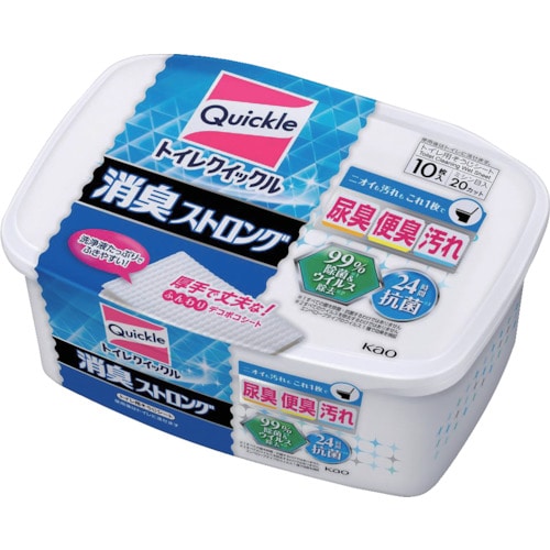 トラスコ中山 Kao トイレクイックル 消臭ストロング 容器入 10枚入(ご注文単位1ケース)【直送品】