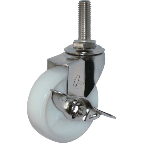 トラスコ中山 ハンマー EAシリーズオールステンレス 旋回式ナイロン車輪75mm ストッパー付(ご注文単位1個)【直送品】