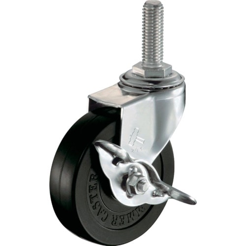 トラスコ中山 ハンマー EAシリーズオールステンレス 旋回式ゴム車輪50mm ストッパー付(ご注文単位1個)【直送品】