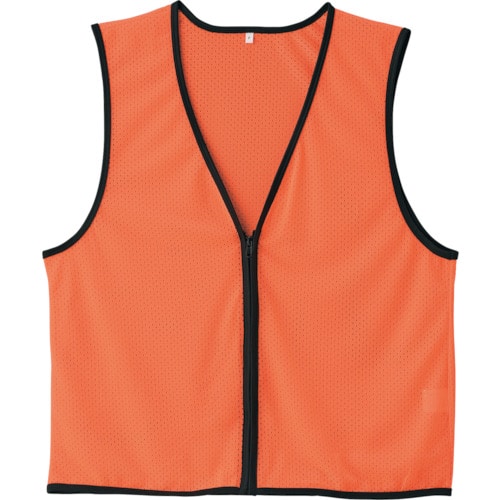 トラスコ中山 緑十字 メッシュ安全ベスト 蛍光オレンジ フリーサイズ 前開きタイプ MZ-200KYR(ご注文単位1着)【直送品】