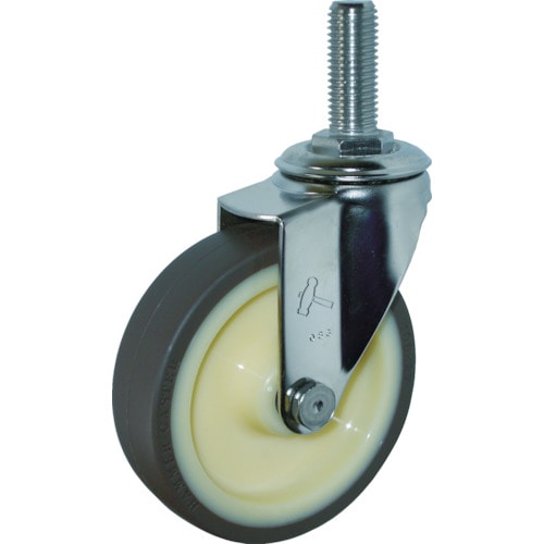 トラスコ中山 ハンマー EAシリーズオールステンレス 旋回式ウレタン車輪(ローラーベアリング)100mm(ご注文単位1個)【直送品】